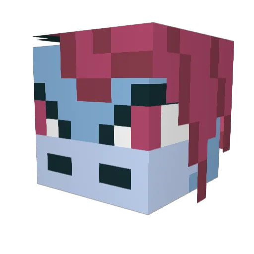 InvisibleUp Minecraft avatar head, 3D render