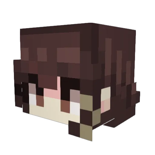 InvitedEmptyV Minecraft avatar head, 3D render
