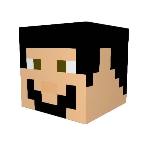 InvitedUncle Minecraft avatar head, 3D render