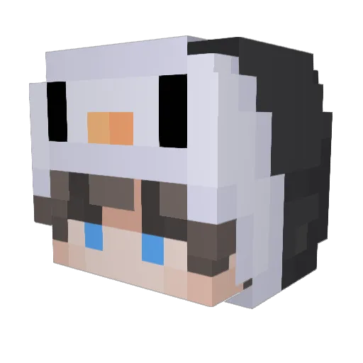 InwooM Minecraft avatar head, 3D render