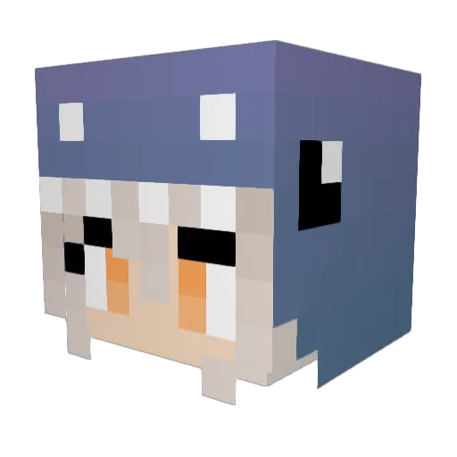 Inya Minecraft avatar head, 3D render