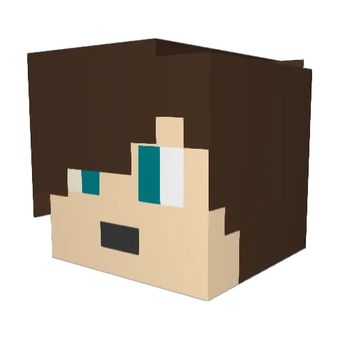 Ioakanan Minecraft avatar head, 3D render