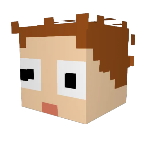 Iobster Minecraft avatar head, 3D render