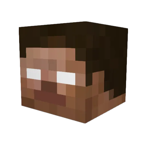 Iogano Minecraft avatar head, 3D render