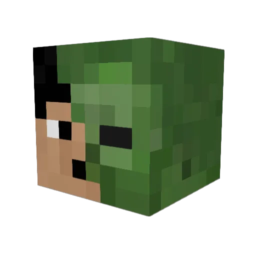 Ioge Minecraft avatar head, 3D render
