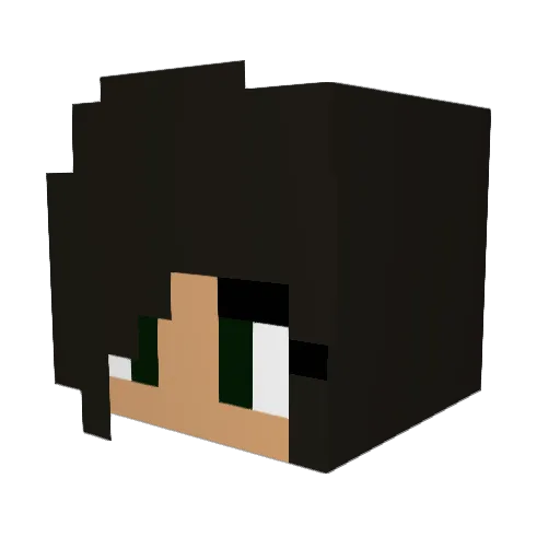 Iolande Minecraft avatar head, 3D render
