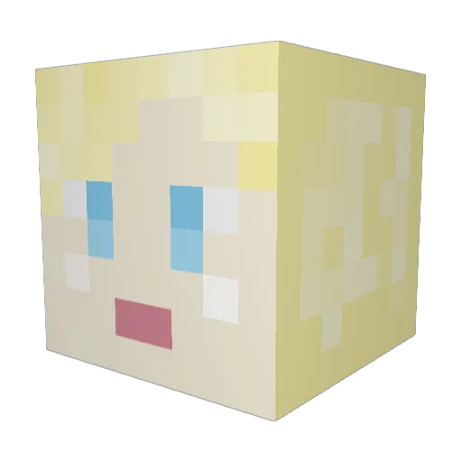 Iolee Minecraft avatar head, 3D render