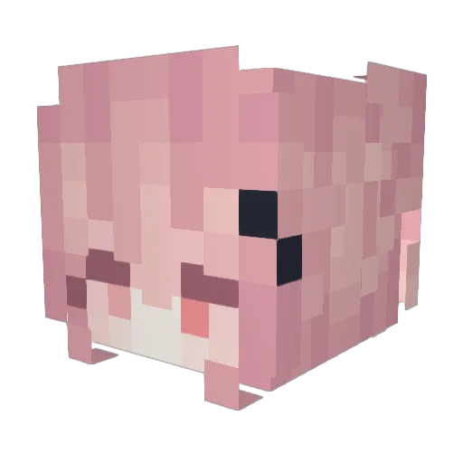 IookUU Minecraft avatar head, 3D render