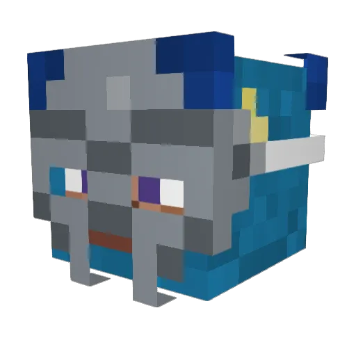 Ioou Minecraft avatar head, 3D render