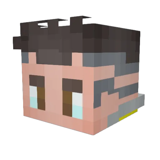 Iosakas Minecraft avatar head, 3D render