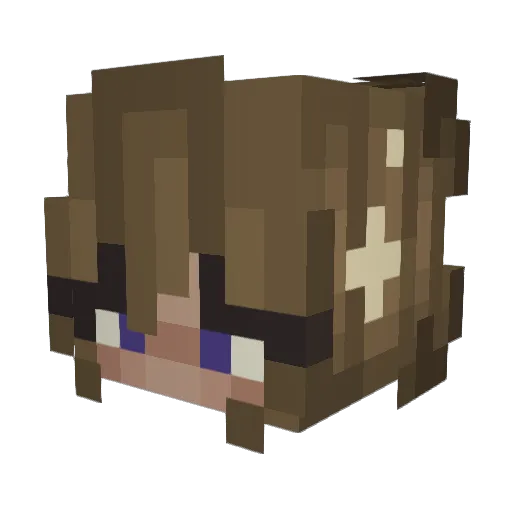 Ioulia8 Minecraft avatar head, 3D render