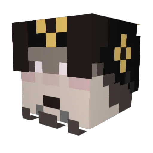 Iovebug_ Minecraft avatar head, 3D render