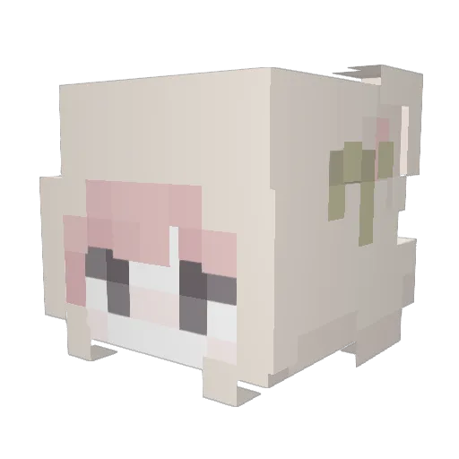 Iovestruck Minecraft avatar head, 3D render