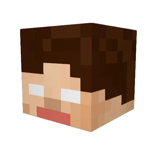 IplayJavaCraft Minecraft avatar head, 3D render