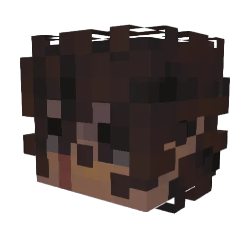 Iplaypiano Minecraft avatar head, 3D render