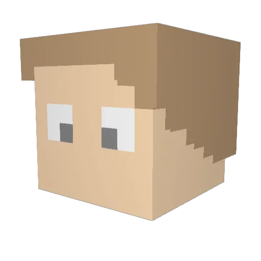 Ipren Minecraft avatar head, 3D render