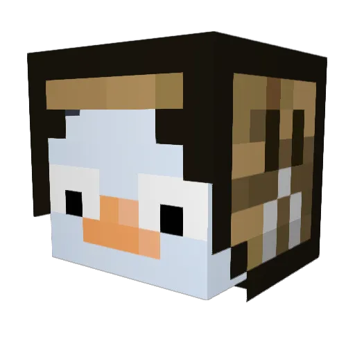 Ipuitiminel Minecraft avatar head, 3D render