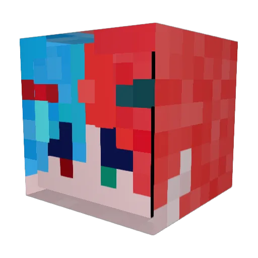 IqExe Minecraft avatar head, 3D render