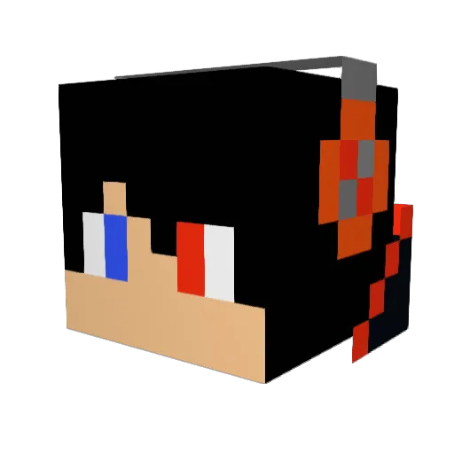 Iqubz Minecraft avatar head, 3D render
