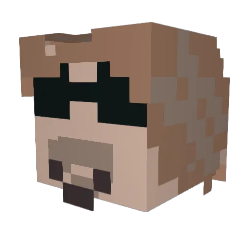 IrKirby Minecraft avatar head, 3D render