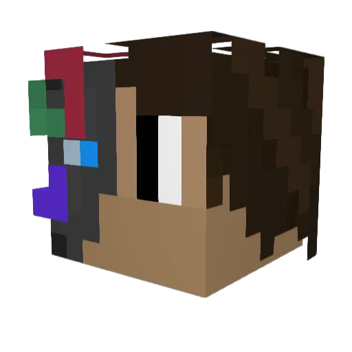 Iralius Minecraft avatar head, 3D render