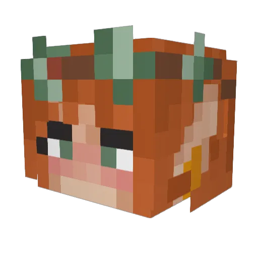 Irascibilityyy Minecraft avatar head, 3D render