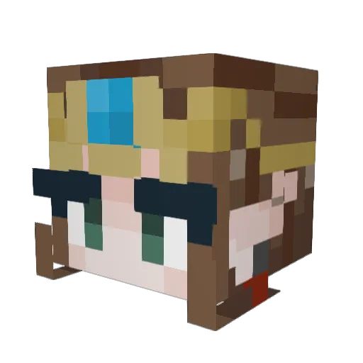 Irennae Minecraft avatar head, 3D render