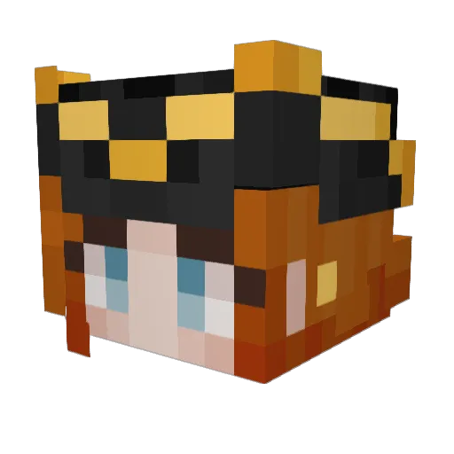 Iress Minecraft avatar head, 3D render