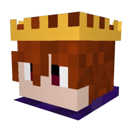 Iriado Minecraft avatar head, 3D render