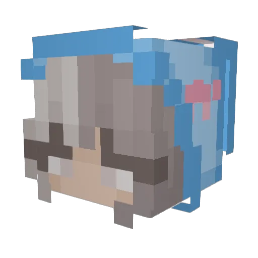 IrisTM Minecraft avatar head, 3D render