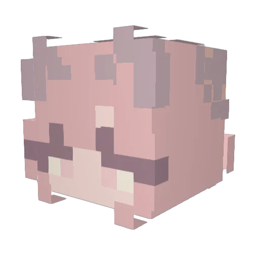 Iris_Bell_ Minecraft avatar head, 3D render
