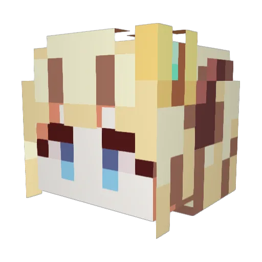 Iris_v Minecraft avatar head, 3D render