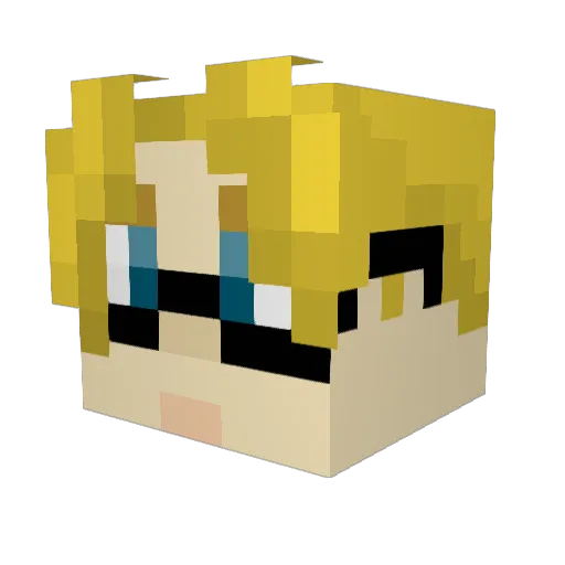 IrishWolf Minecraft avatar head, 3D render