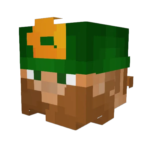 Irish_Axolotl Minecraft avatar head, 3D render