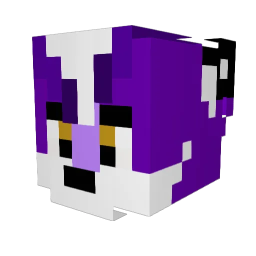 Irissian Minecraft avatar head, 3D render