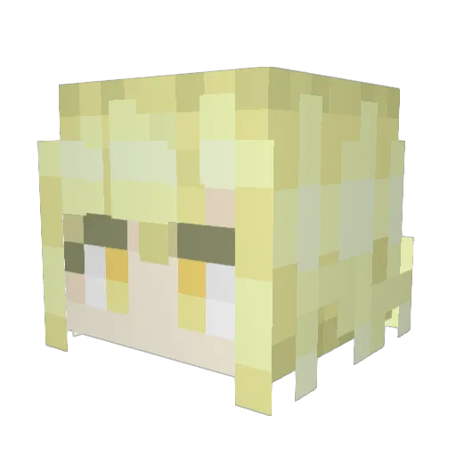 Irisyuuu Minecraft avatar head, 3D render