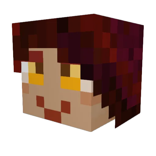 Irlana Minecraft avatar head, 3D render