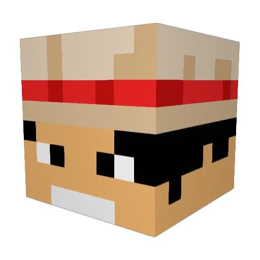 Iroh64 Minecraft avatar head, 3D render