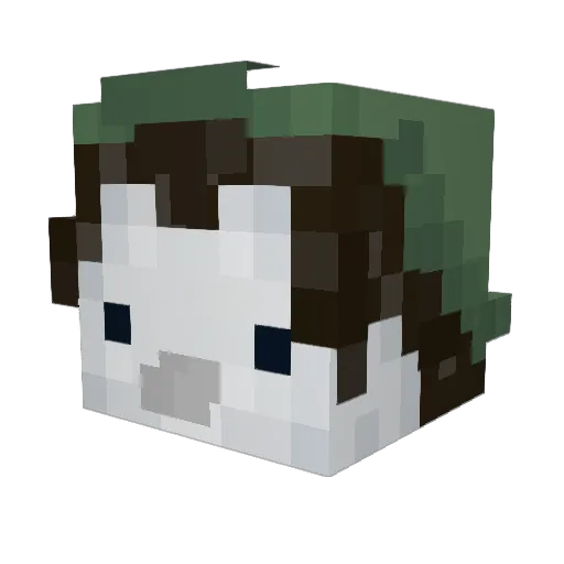 Irokoshida Minecraft avatar head, 3D render