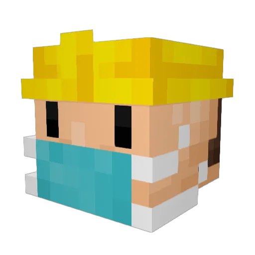 IronBuilder07 Minecraft avatar head, 3D render