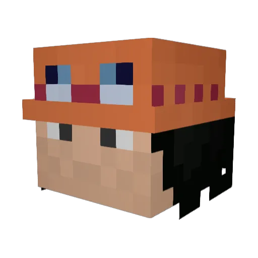 IronKorean Minecraft avatar head, 3D render