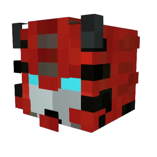 Ironeye Minecraft avatar head, 3D render