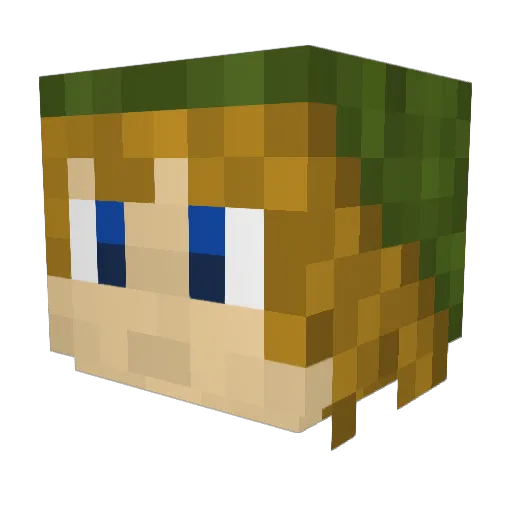 Ironize Minecraft avatar head, 3D render