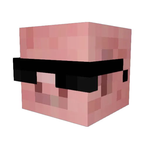 Ironpiglet Minecraft avatar head, 3D render