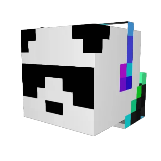 Ironpokepanda Minecraft avatar head, 3D render