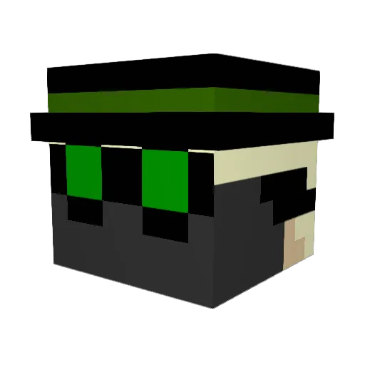 Ironprism Minecraft avatar head, 3D render