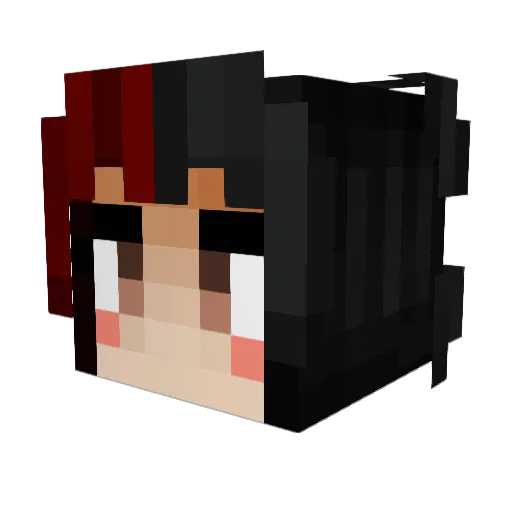 IronyStorm Minecraft avatar head, 3D render