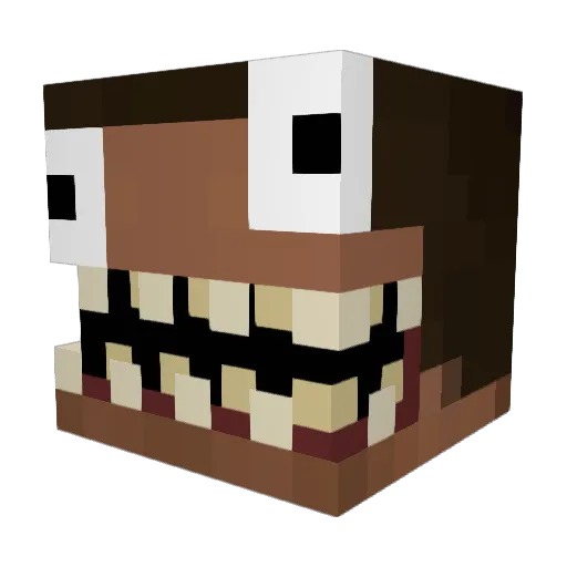 Irr Minecraft avatar head, 3D render