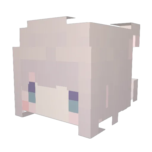 Irrelina Minecraft avatar head, 3D render