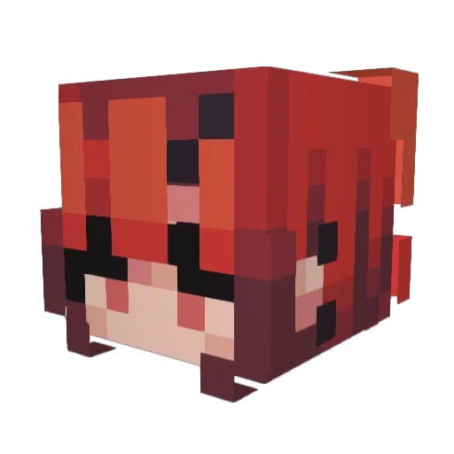 Irreversibility Minecraft avatar head, 3D render